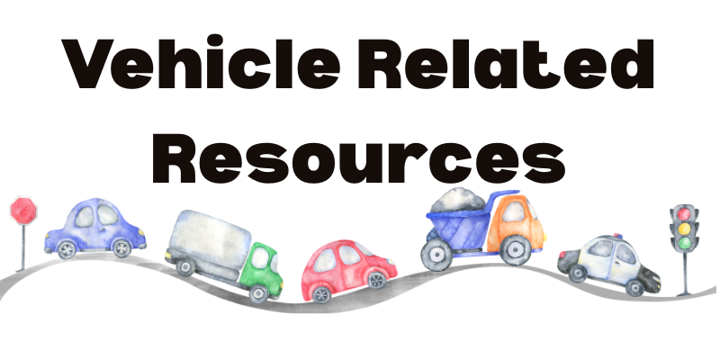 Vehicle Related Resources. Cars and trucks traveling over bumpy road. 