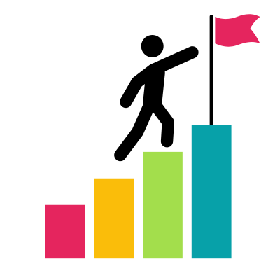Person climbing to grab a flag