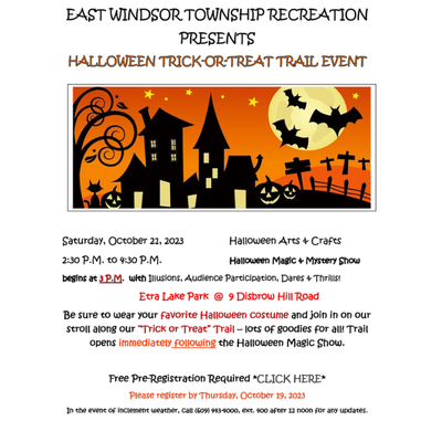 East Windsor Township Rec Halloween Trick or Treat Trail Event