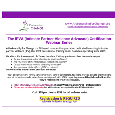 Intimate Partner Violence Advocate Certificate Program
