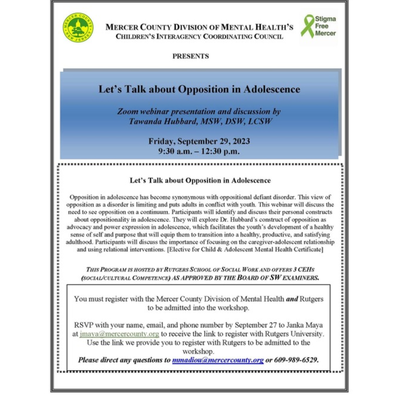 Let's Talk Opposition in Adolescence